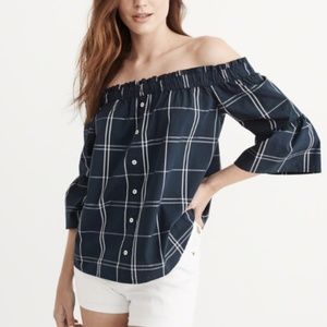 Abercrombie Off-the-shoulder Poplin Top
